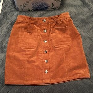 Grace & Lace Corduroy Mini Skirt in Warm Orange size 8